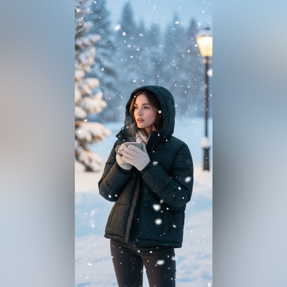 Amazon Forest Green Puffer Coat